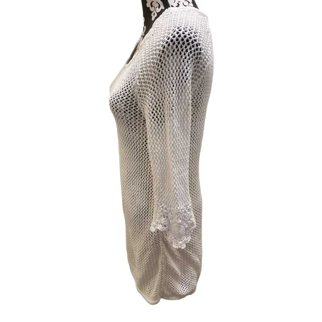 00's White Knitted Swimsuit Cover Up