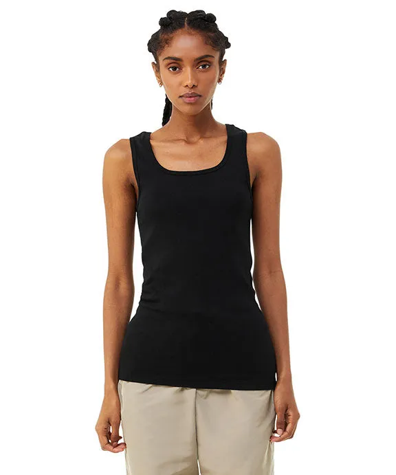 1081 - Bella   Canvas Ladies Micro Ribbed Tank Top | Solid Black Blend