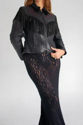 90s Leather Fringe Jacket