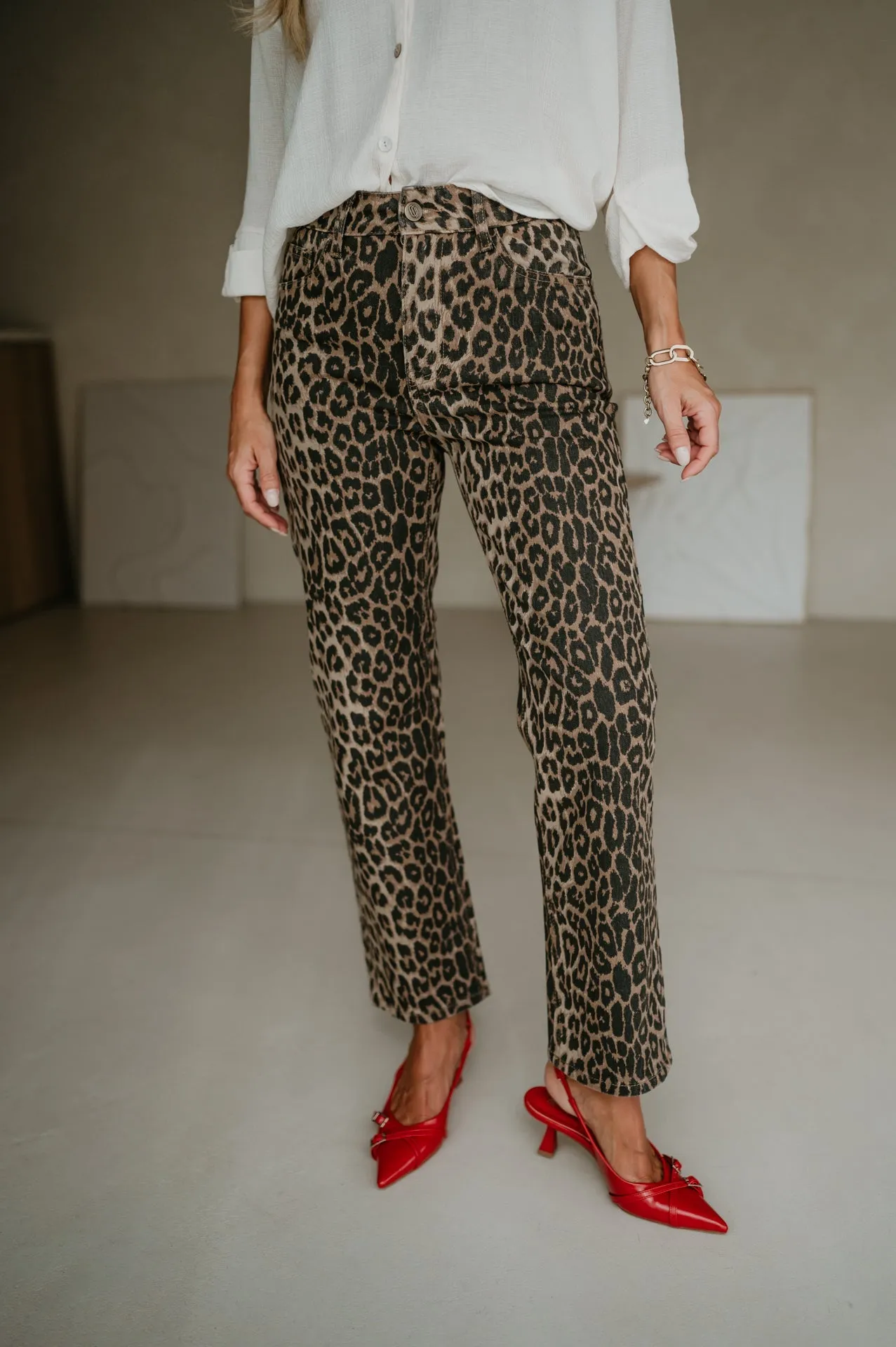 Aleda jeans I Leopard