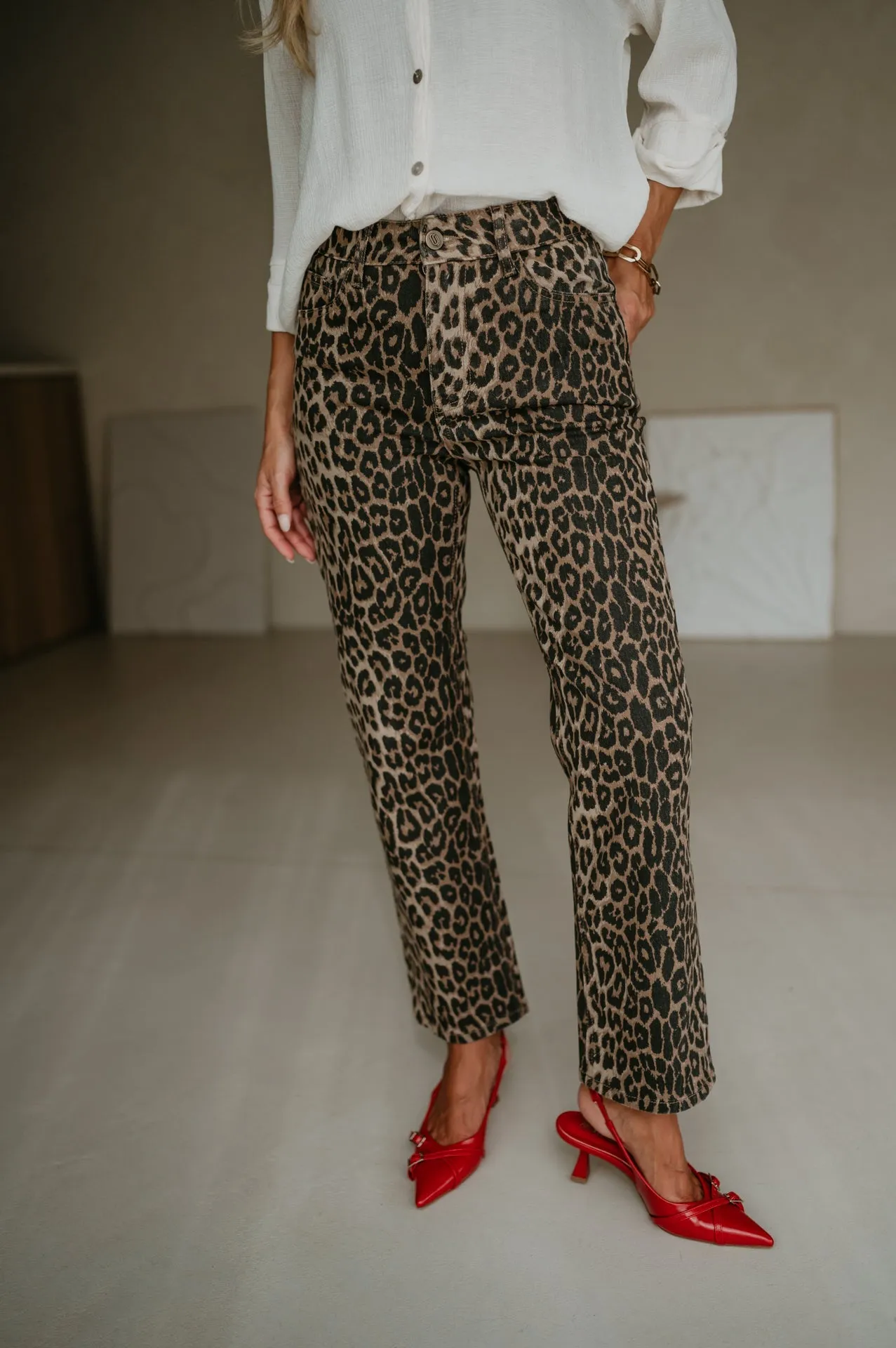 Aleda jeans I Leopard