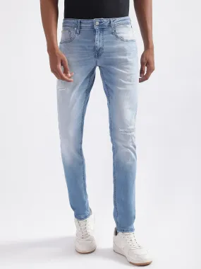 Antony Morato Men Tapered Fit Low Distress Heavy Fade Jeans