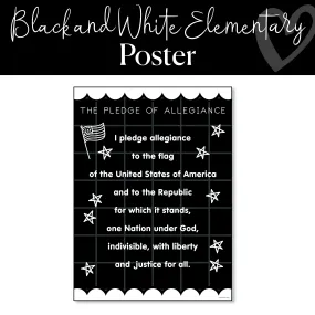 Black and White | Pledge of Allegiance Poster | Playground Press by Schoolgirl Style