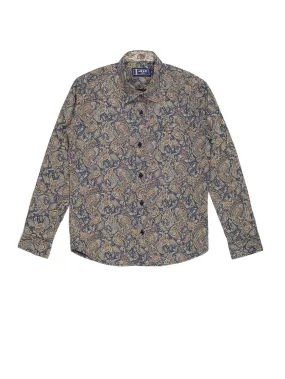 BOY'S NAVY PRINT REGUALR FIT SHIRT