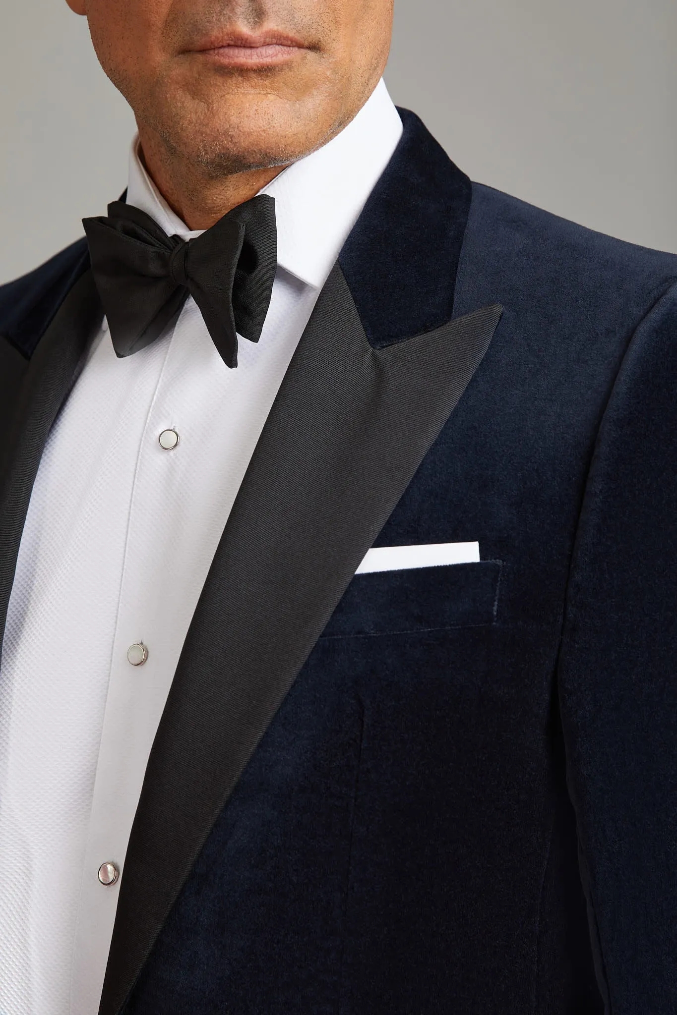 Carlyle Smoking Jacket - Navy Velvet