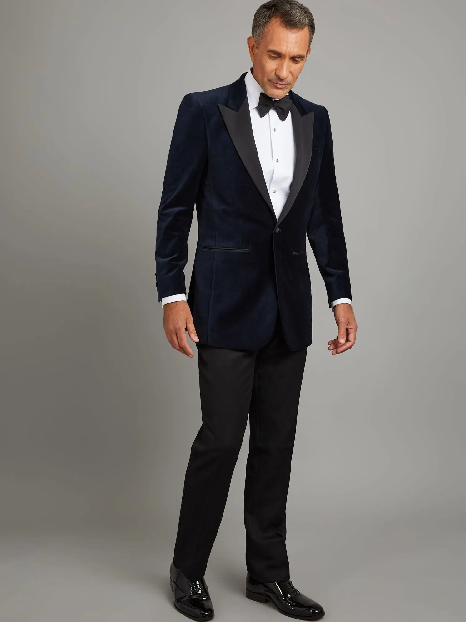 Carlyle Smoking Jacket - Navy Velvet