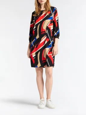 Colourful egg shape dress  -Red