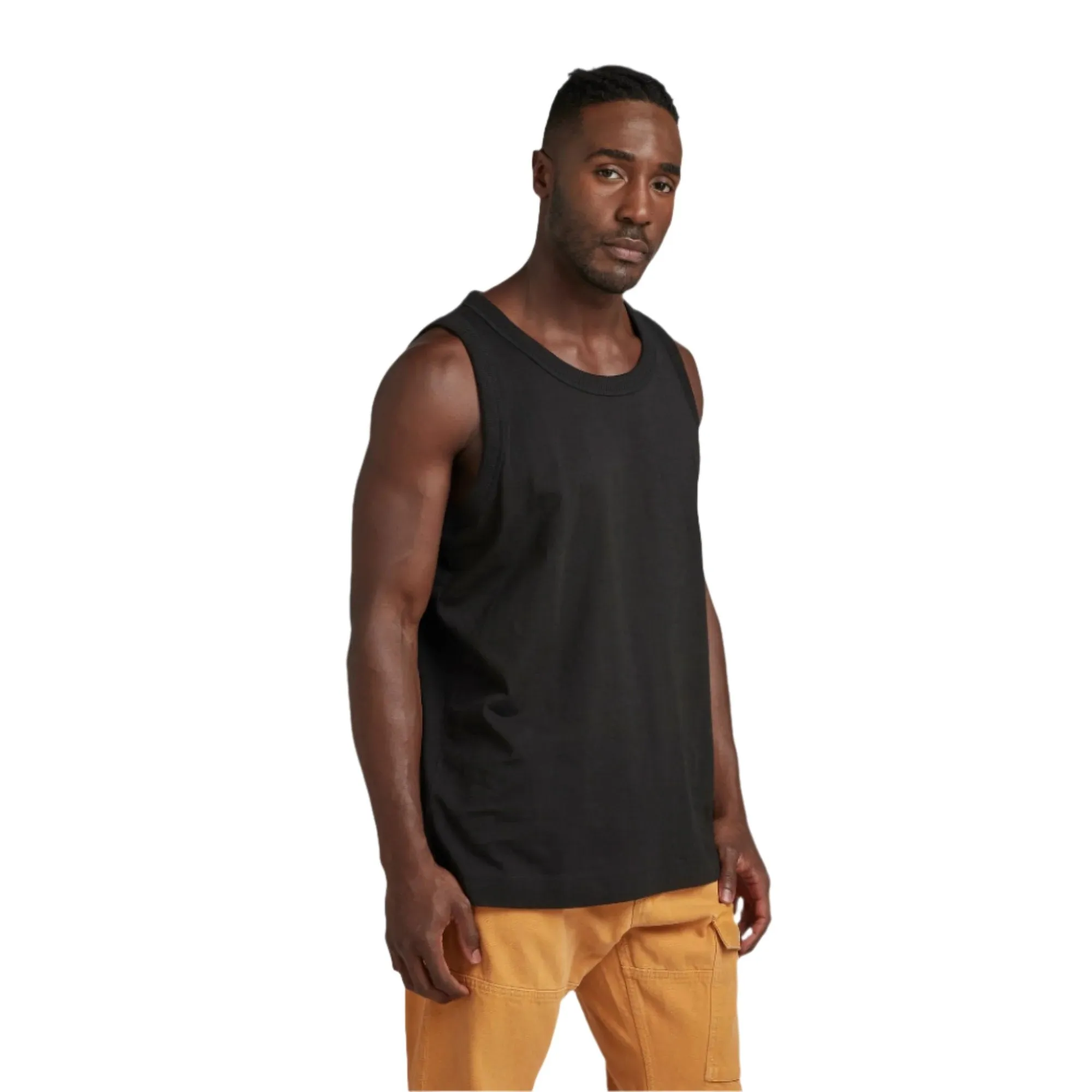 Dark Black Essential Loose Tank Top T-Shirt