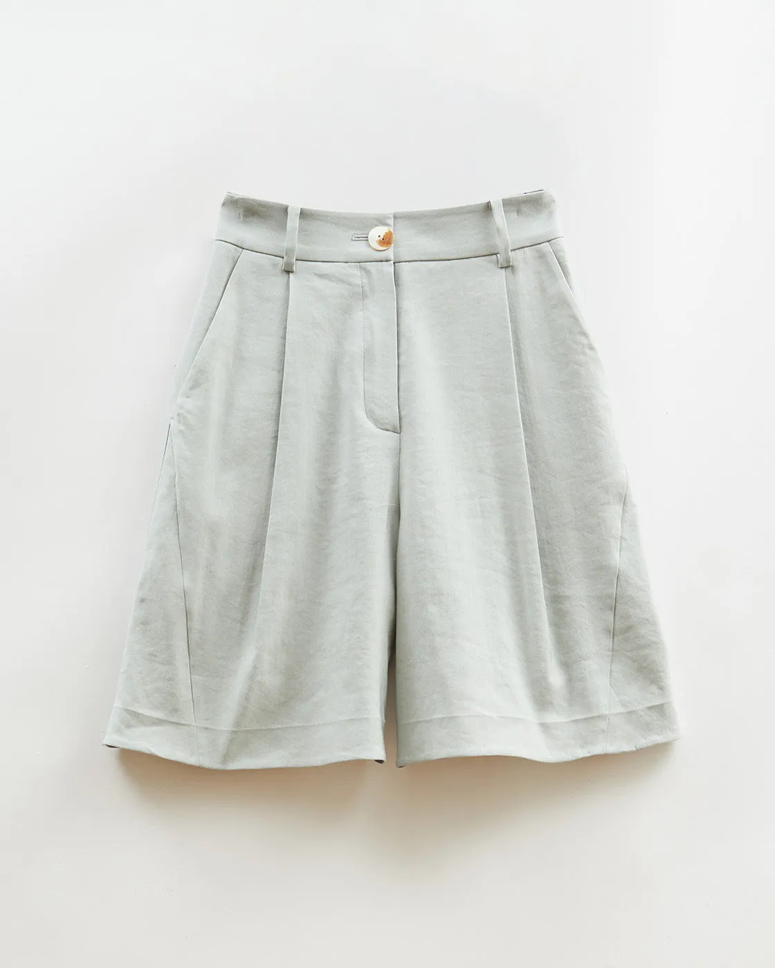 Doris Shorts Viscose Linen Blend Blue