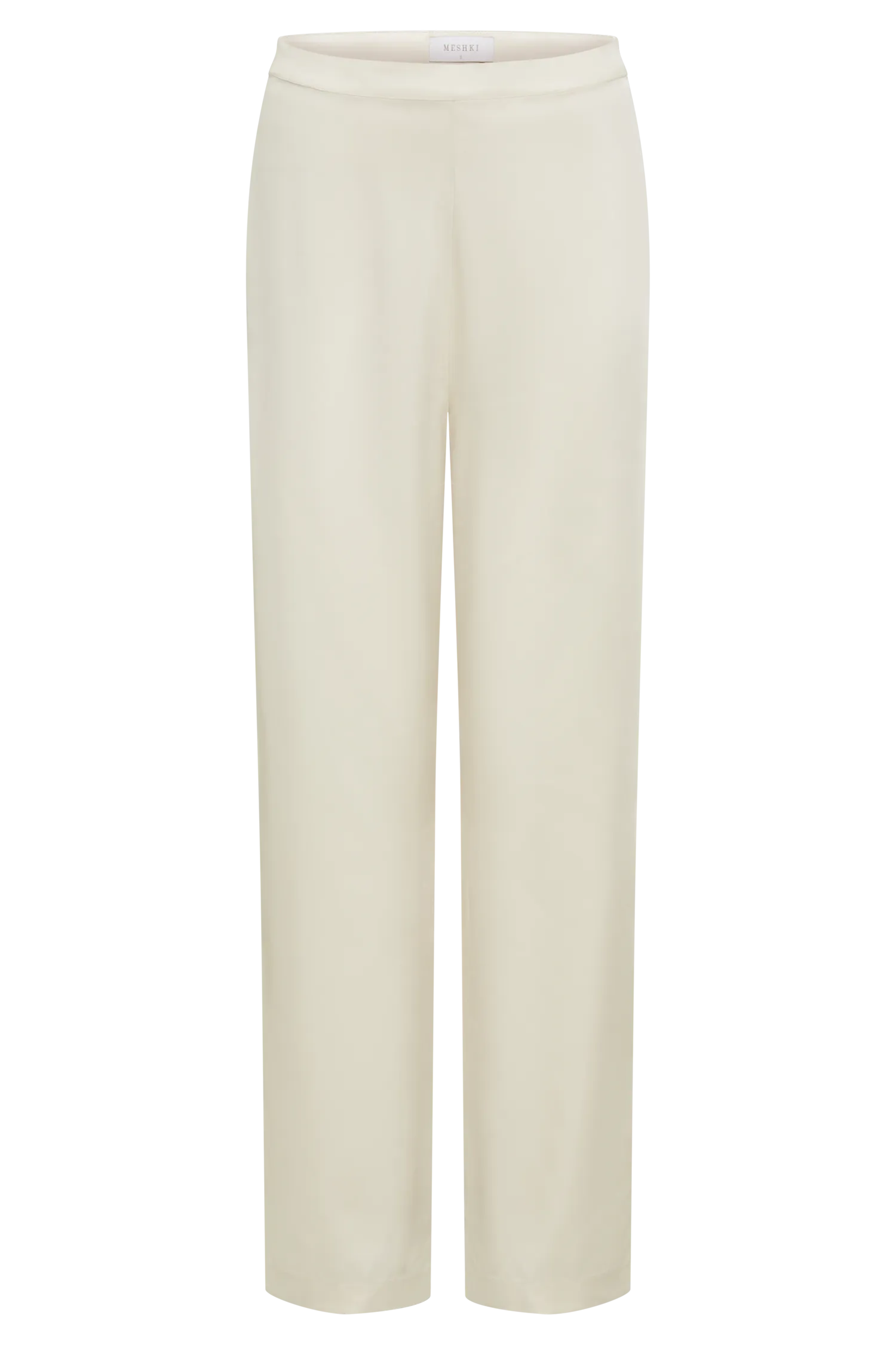 Elisa Satin Straight Leg Pant - Sand