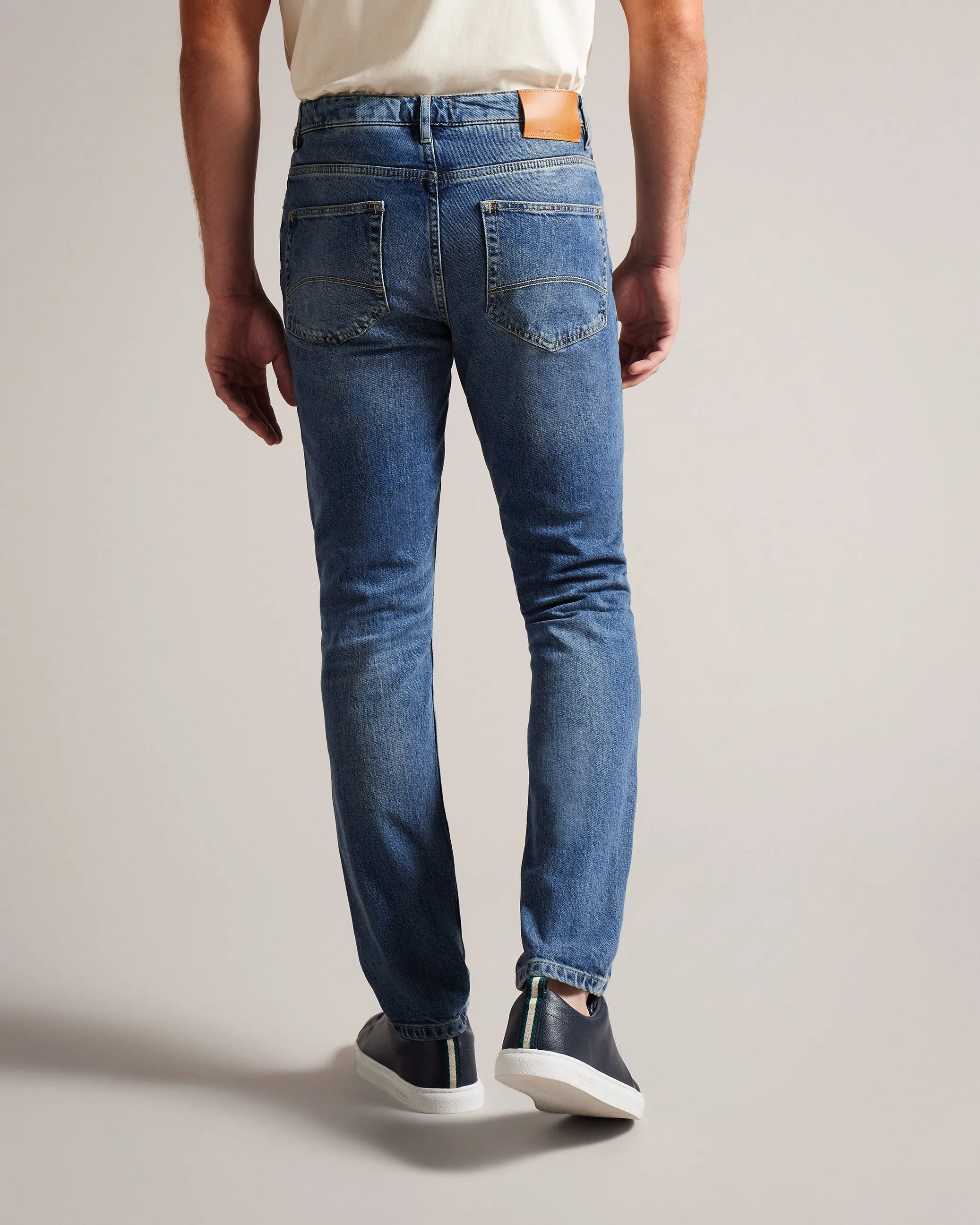 Elvvis Slim Fit Stretch Jeans Mid-Blue