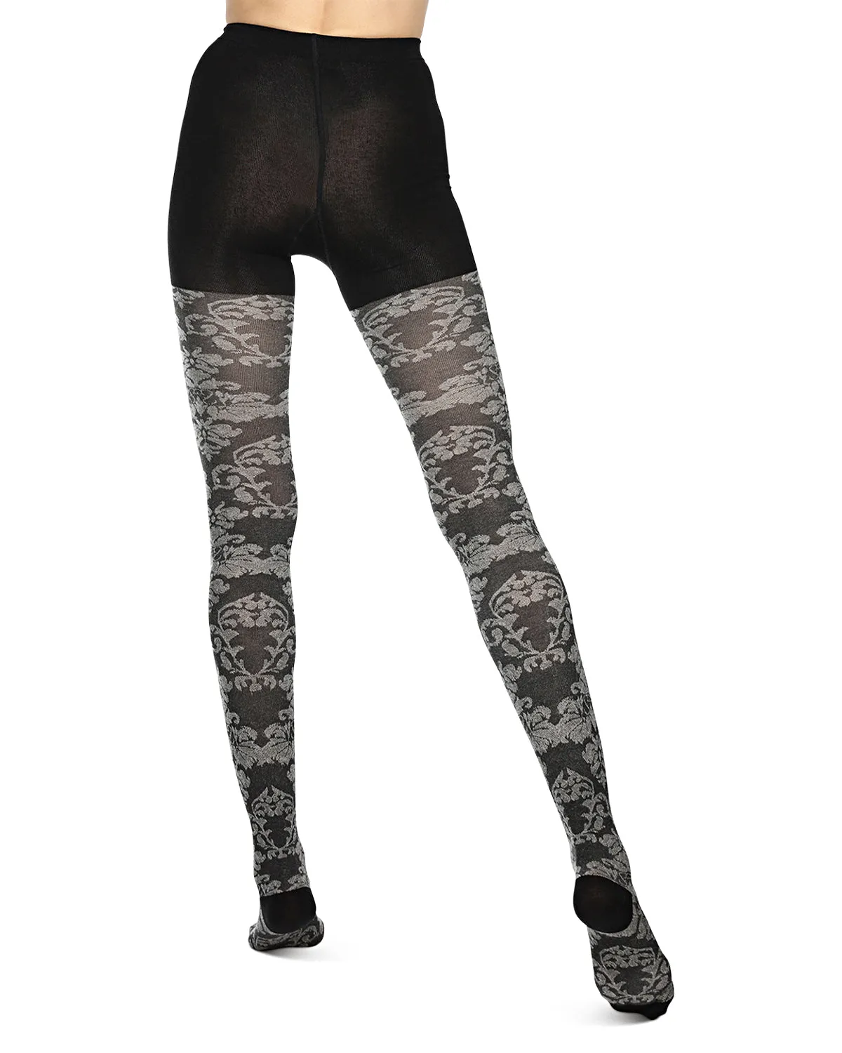 Floral Paisley Cotton Blend Sweater Tights