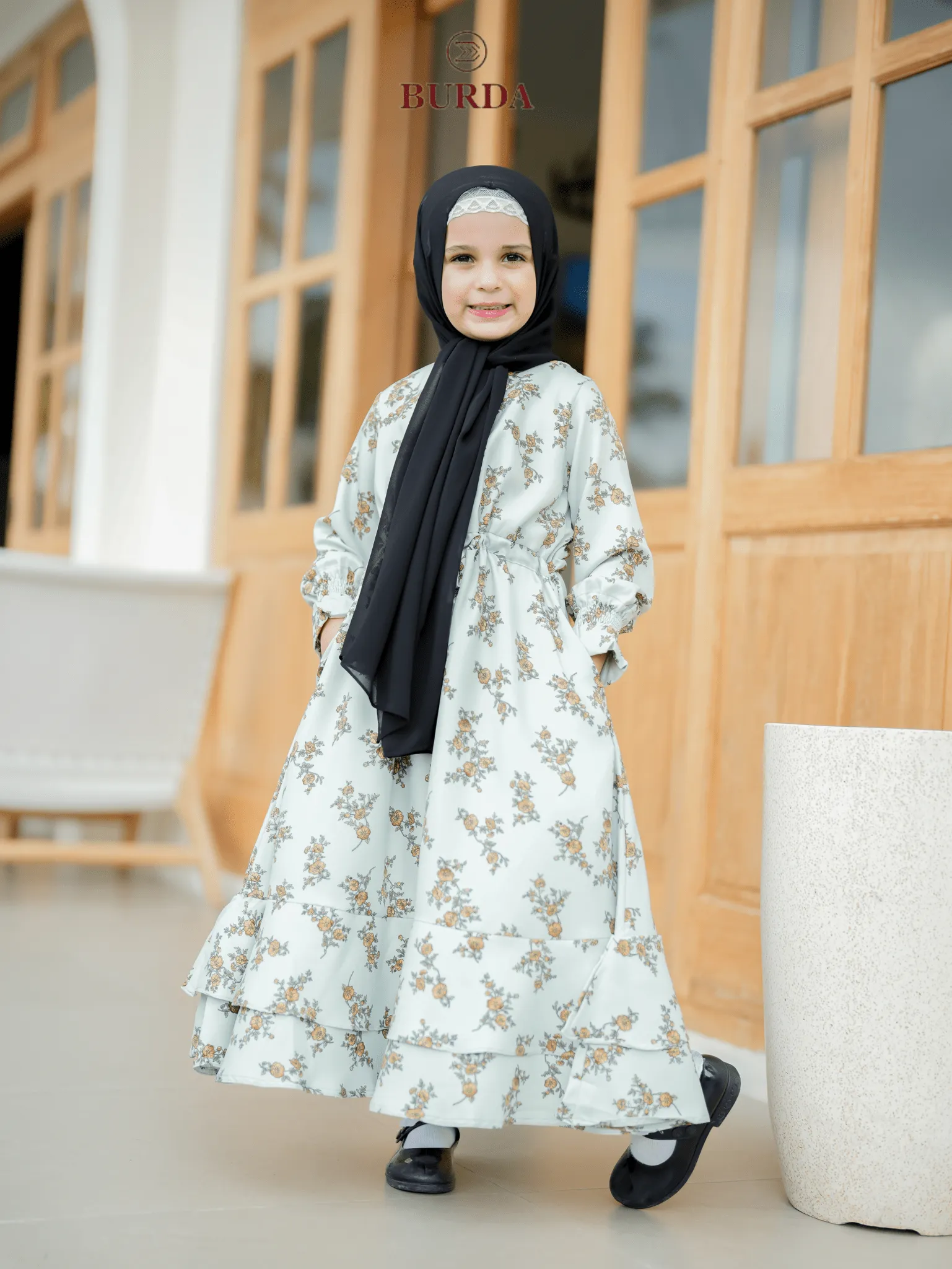 Kid's Light Green Floral Dress