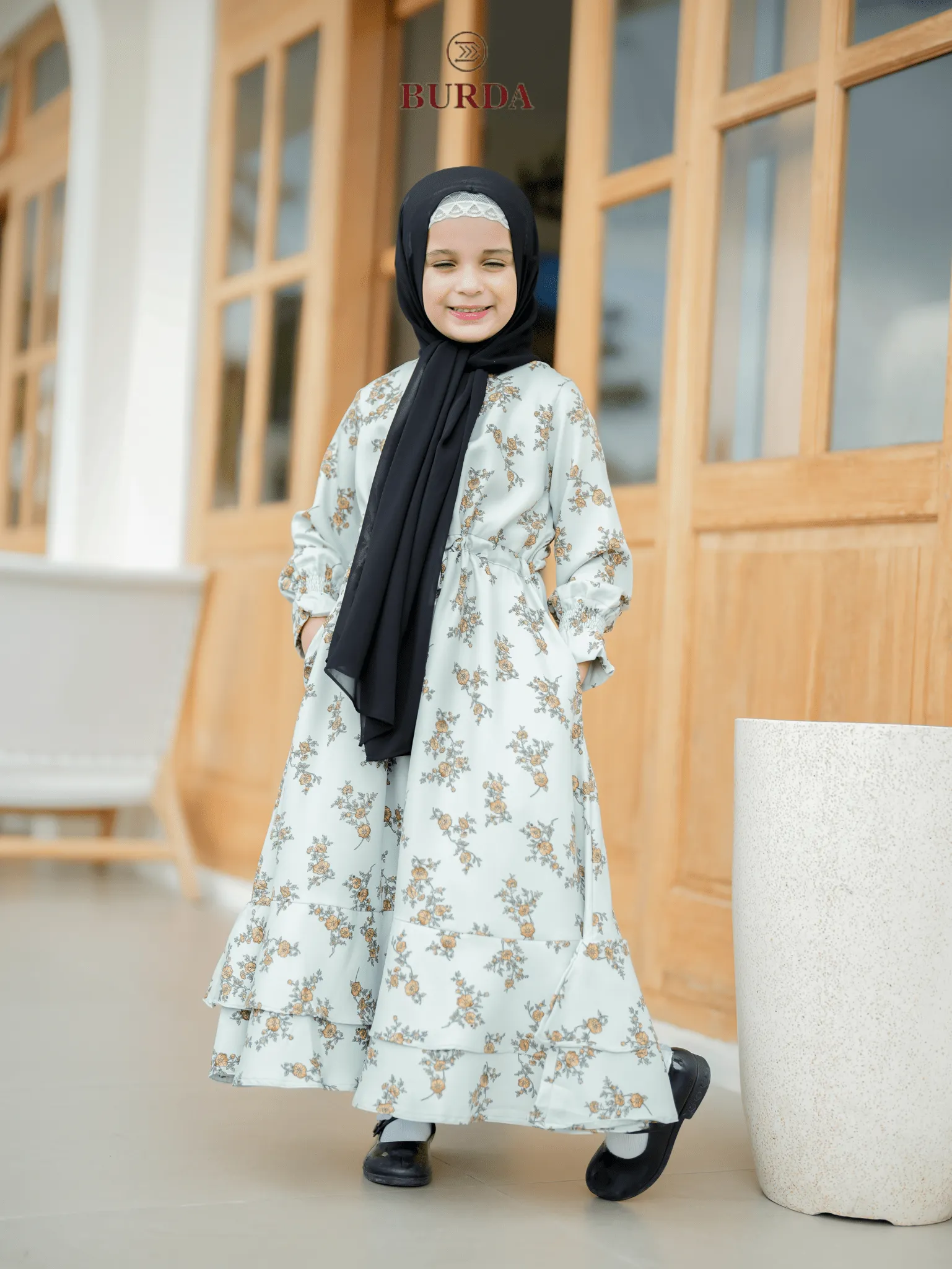 Kid's Light Green Floral Dress