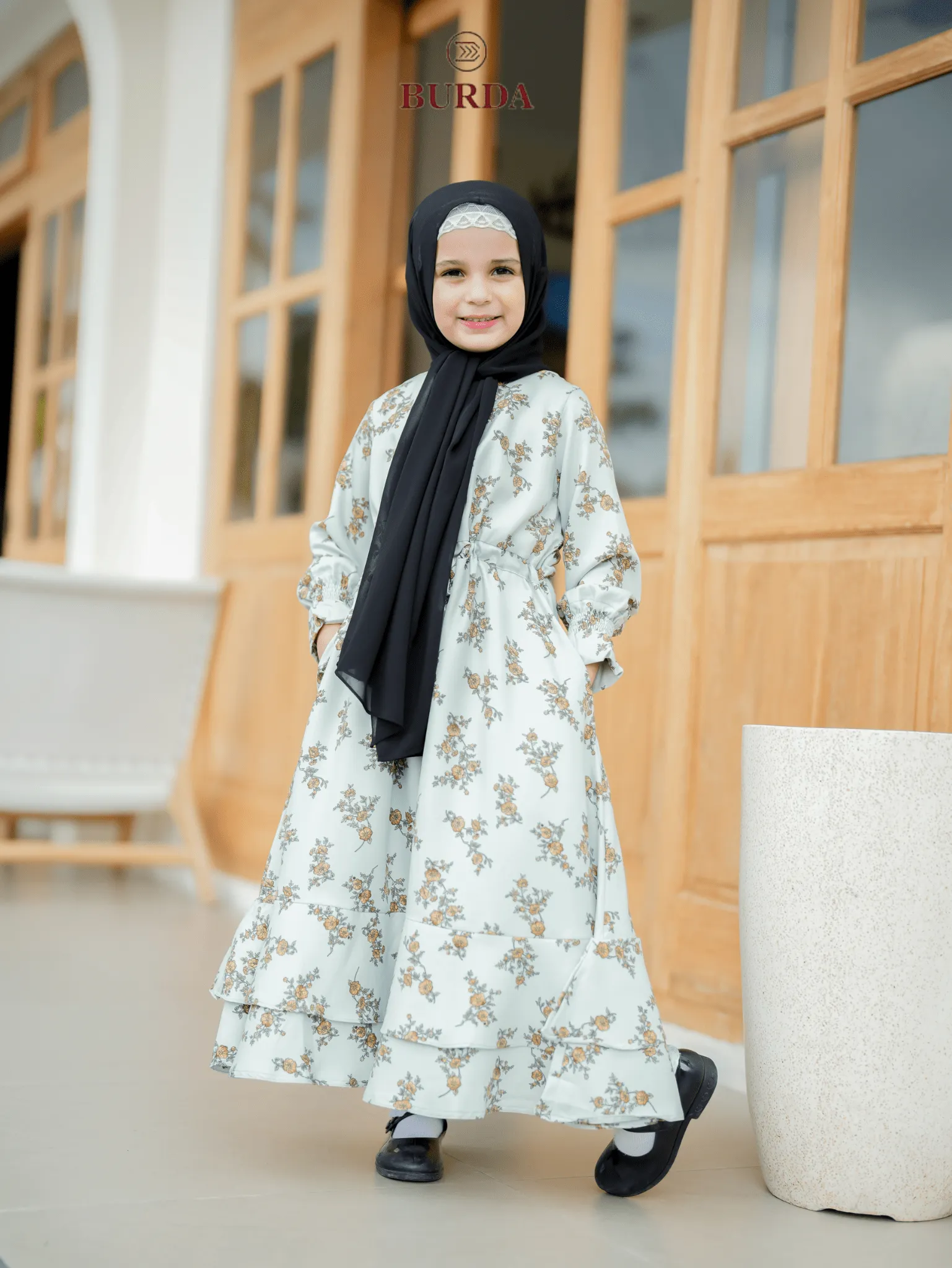 Kid's Light Green Floral Dress