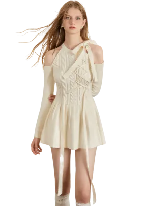 Lace-Up Knitted Ballerina Dress