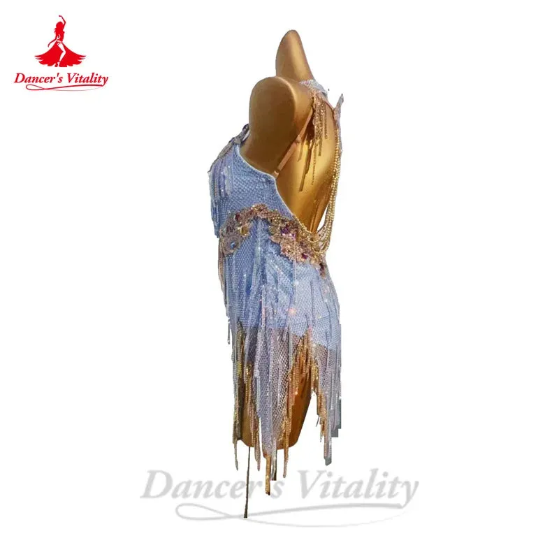 Latin Dance Competiton Dress for Women Senior AB Stones Rumba Chacha Tango Performance Costume Skirt Adult Child Latin Dresses