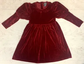 Leah Dress- Burgundy Velvet with Lace