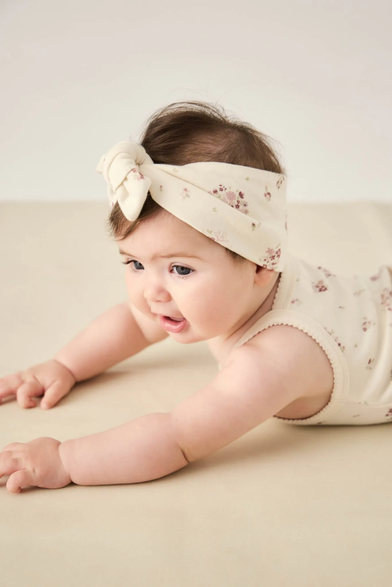 Organic Cotton Headband - Lauren Floral Tofu