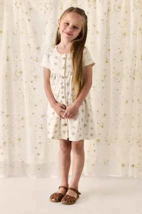 Organic Cotton Lola Dress - Goldie Bouquet Egret