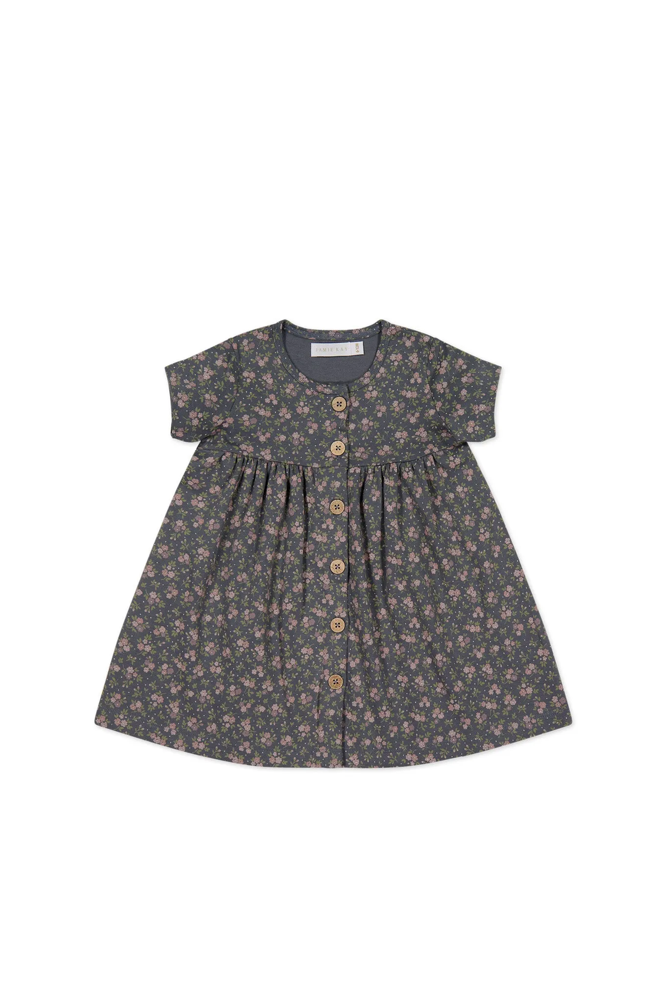 Organic Cotton Lola Dress - Rosalie Floral Lava