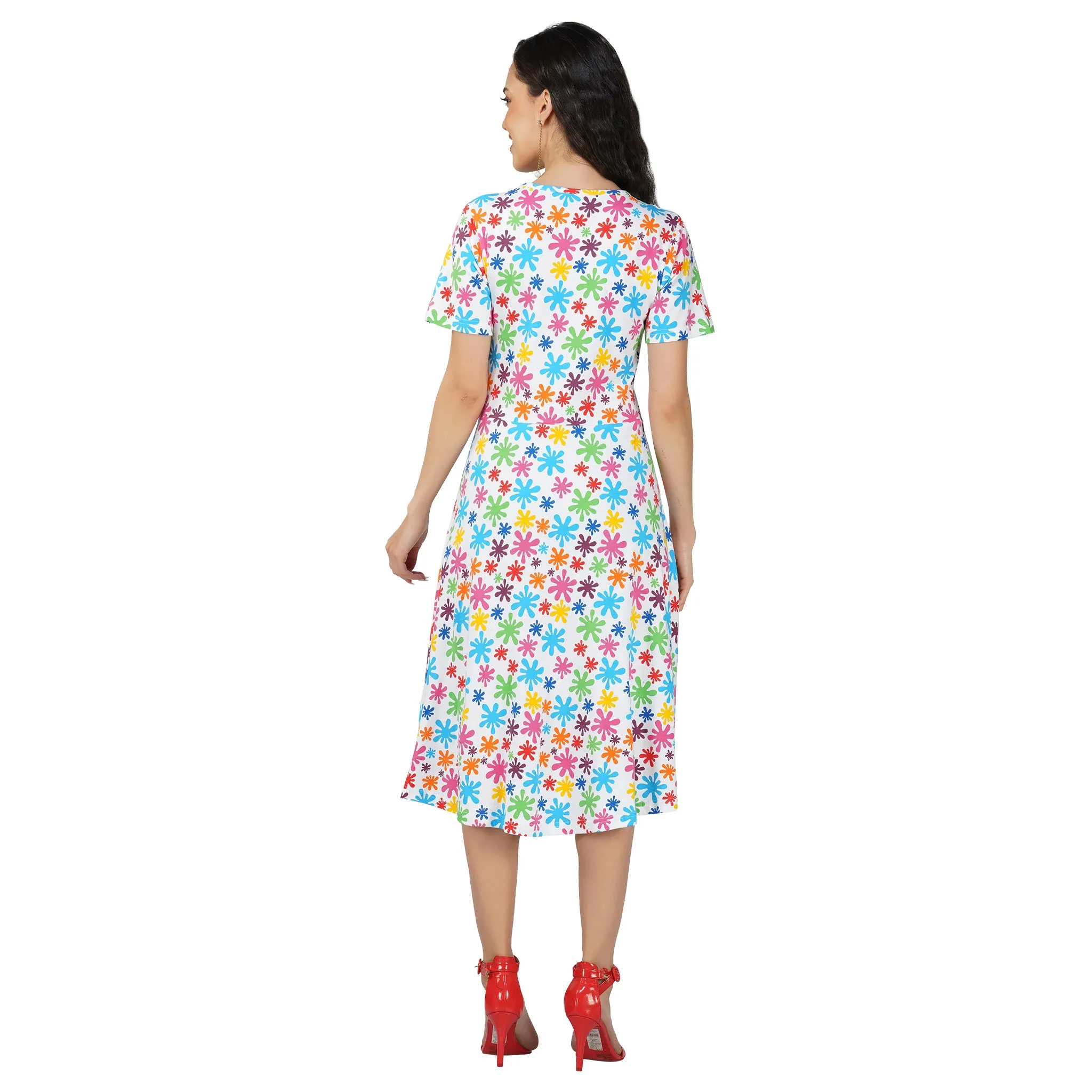 Paint Splats Fit & Flare Dress