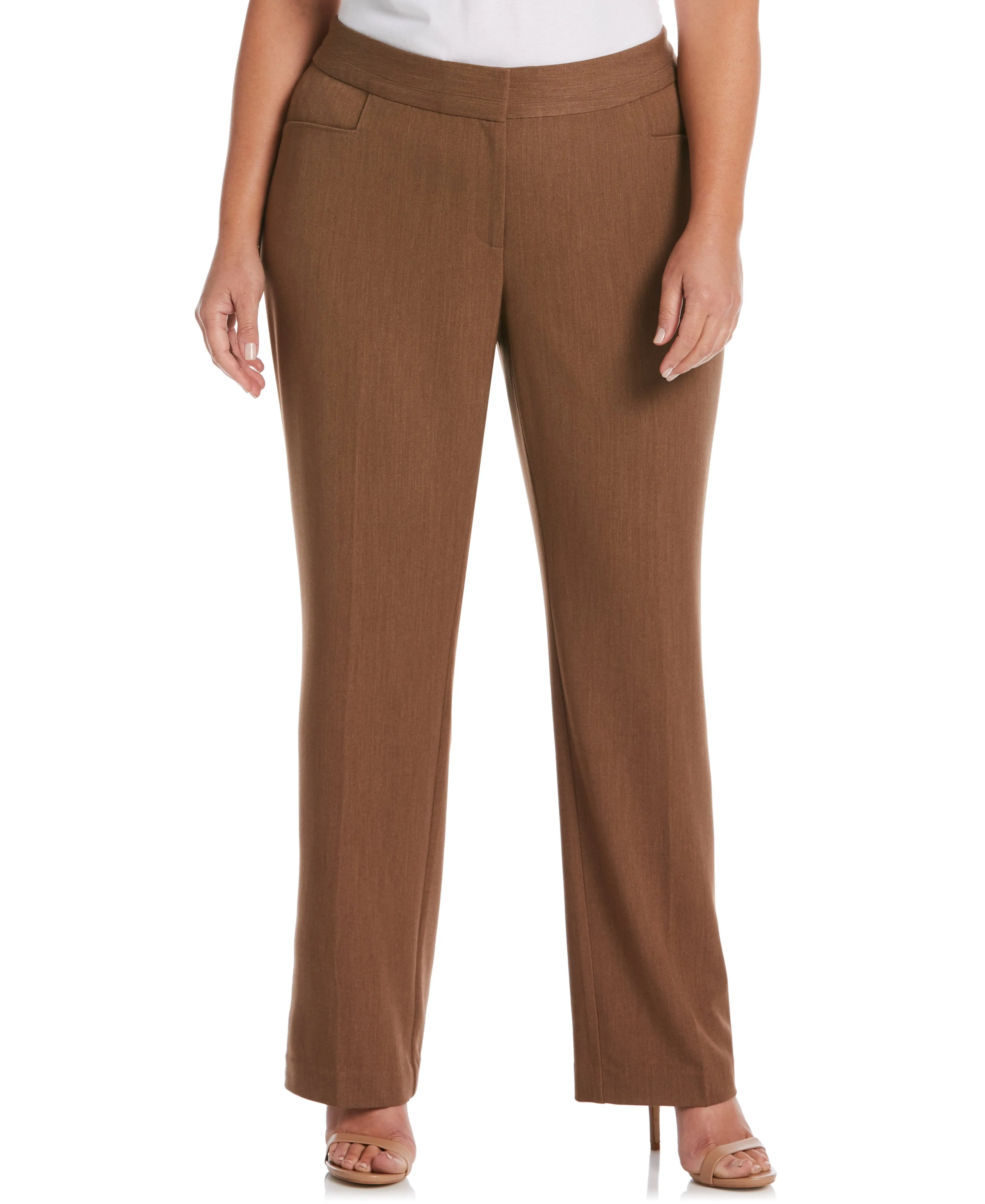 Plus Size Gabardine Straight Leg Pant - Curvy Fit