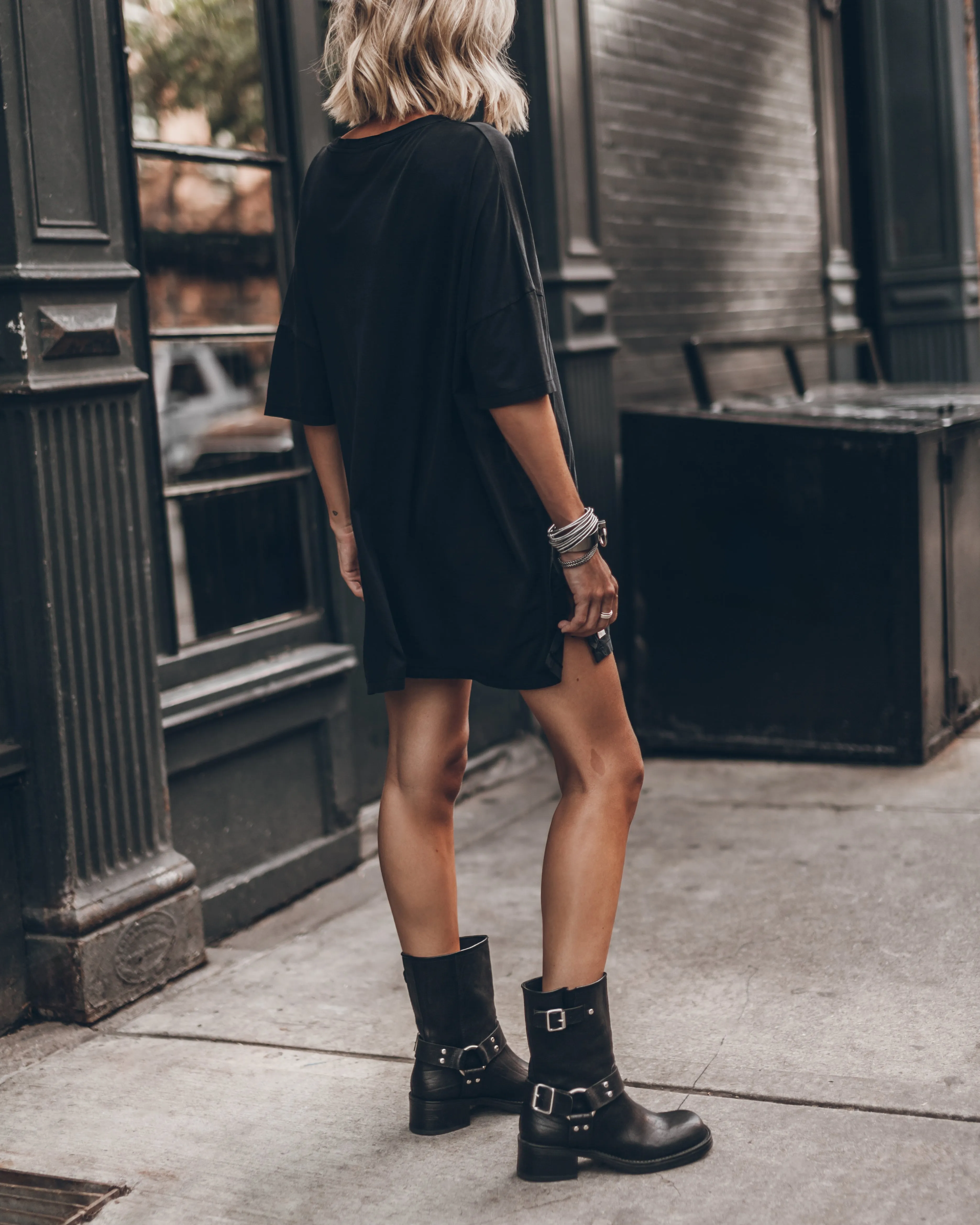 The Dark Short Loose T-Shirt Dress