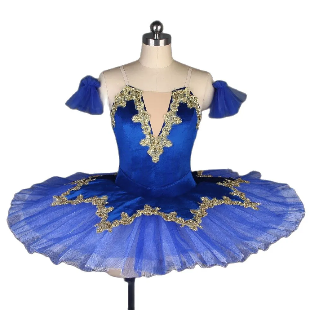 #TT2025 Royal Blue Gold Trim Pre-Professional Classical Tutu