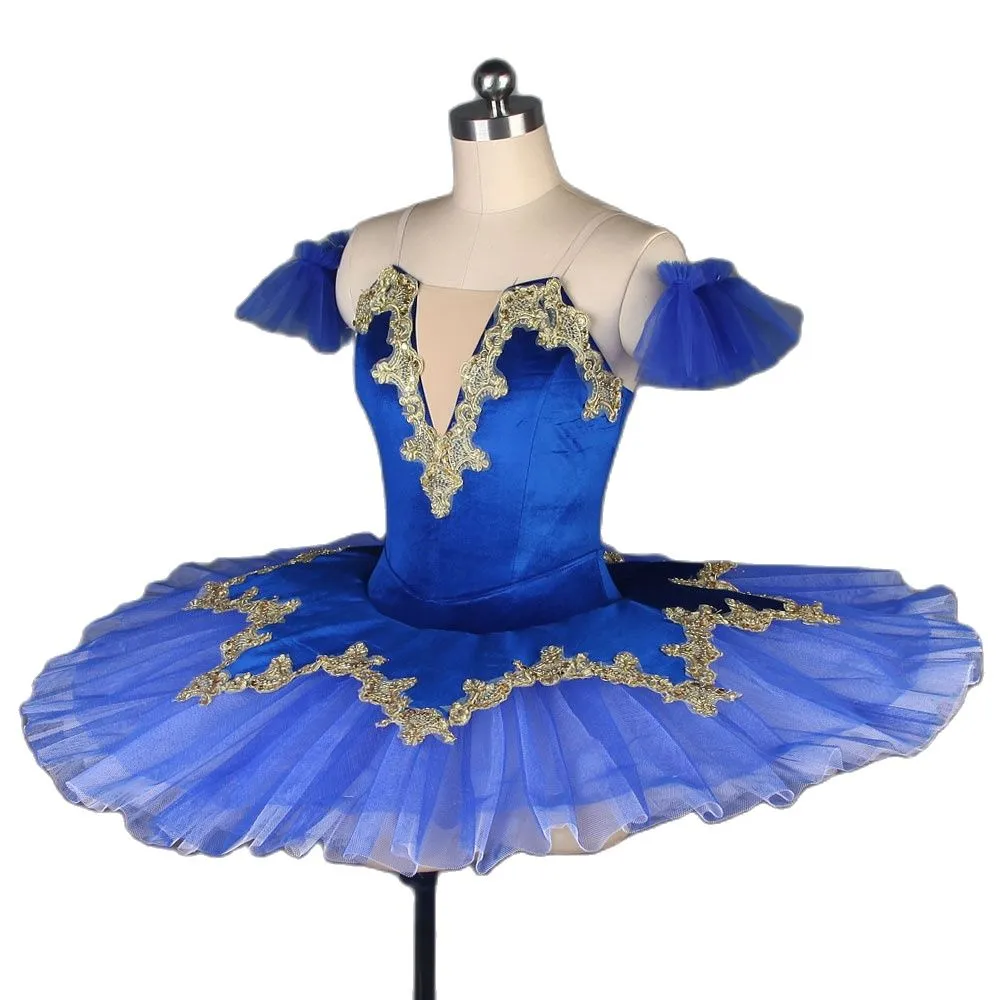 #TT2025 Royal Blue Gold Trim Pre-Professional Classical Tutu