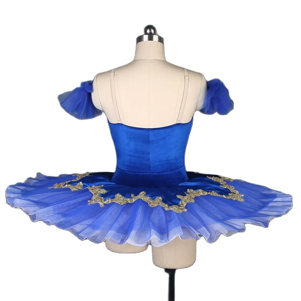 #TT2025 Royal Blue Gold Trim Pre-Professional Classical Tutu